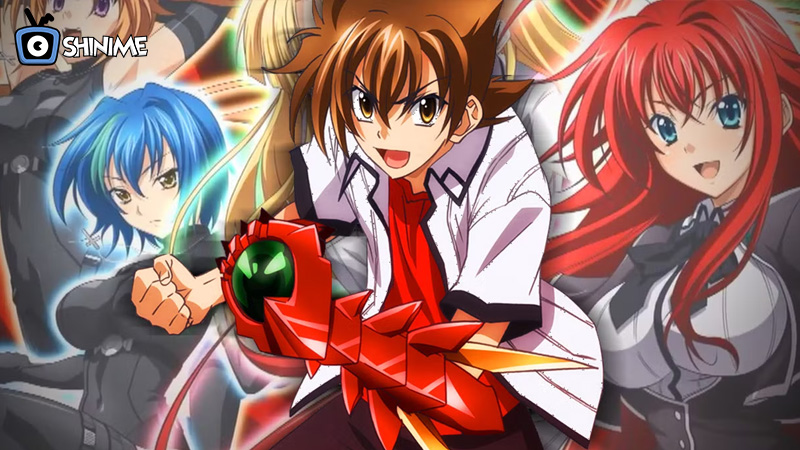 Issei and Rias from High School DxD in a supernatural action harem anime battle