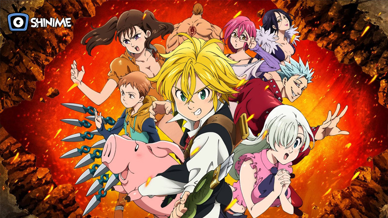 The Seven Deadly Sins team ready for battle in this high-energy magical fantasy anime