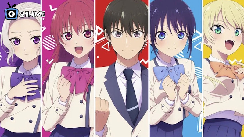 Saki, Nagisa, and Naoya from Girlfriend, Girlfriend in a comedic modern harem anime