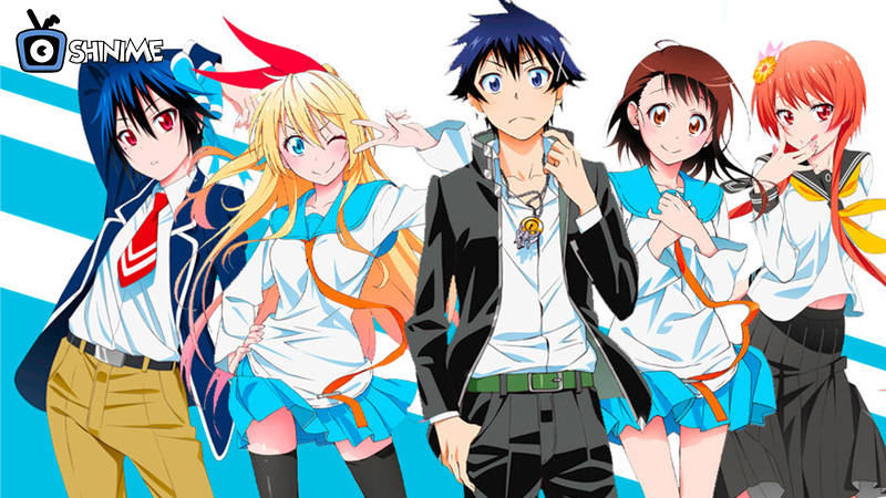 Characters from Nisekoi showcasing romantic comedy in a modern harem anime