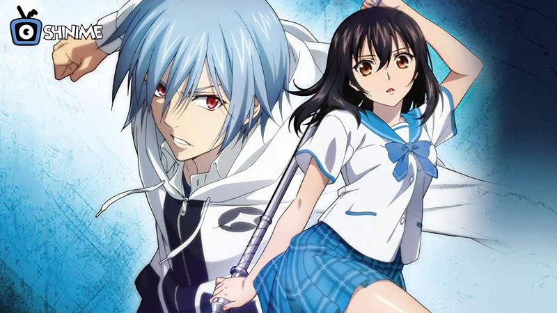 Kojou and Yukina from Strike the Blood in a vampire-themed romance harem anime