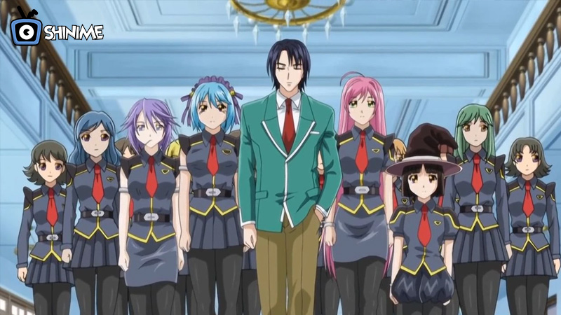 Tsukune and monster girls from Rosario to Vampire in a supernatural romance harem anime