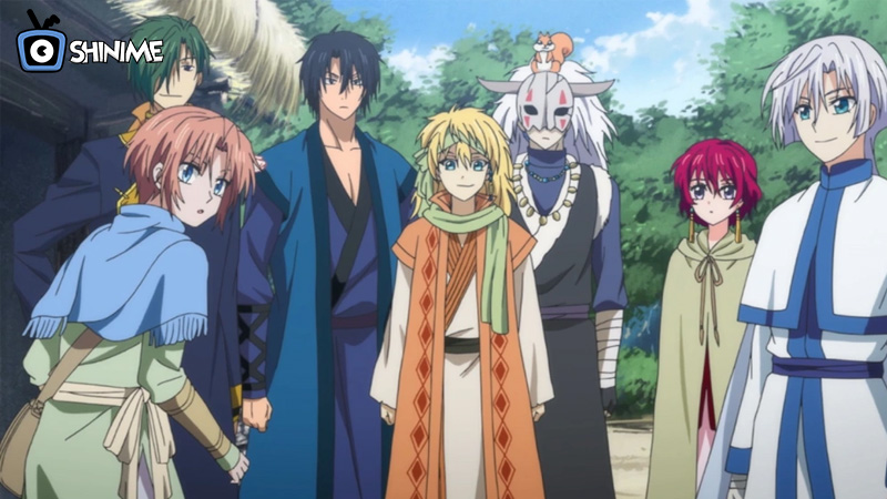 Yona and her dragon warriors in Akatsuki no Yona fantasy reverse harem anime