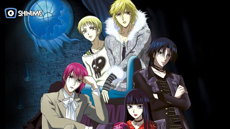 Sunako and the model boys in The Wallflower reverse harem anime with gothic humor