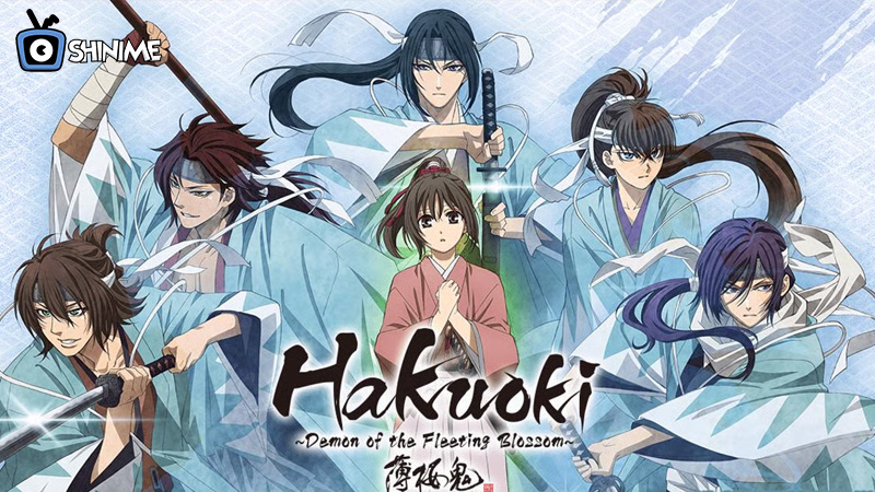 Chizuru and Shinsengumi warriors in Hakuouki vampire reverse harem anime