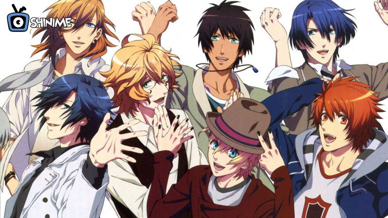 Haruka and idol group in Uta no Prince-sama musical reverse harem anime