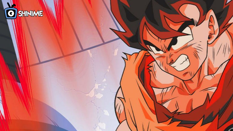 Popular Anime Characters 2025: Goku powering up with red aura in Dragon Ball Z