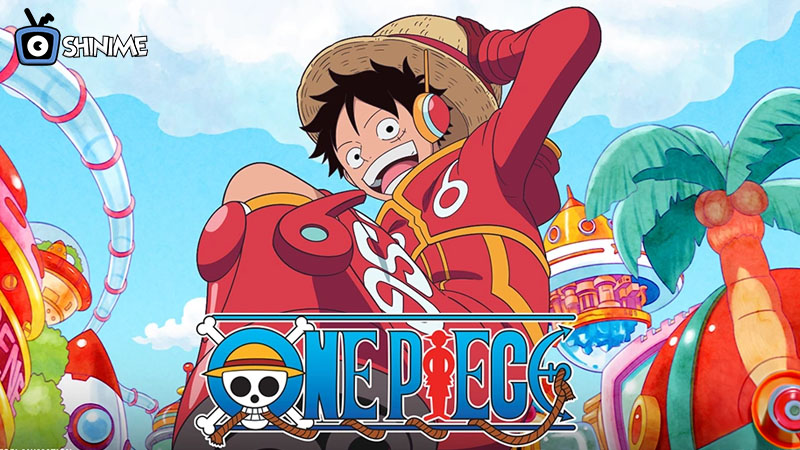 Popular Anime Characters 2025: Monkey D. Luffy smiling in colorful One Piece background