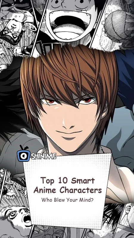 Light Yagami smirking in manga collage thumbnail for top 10 smart anime characters list