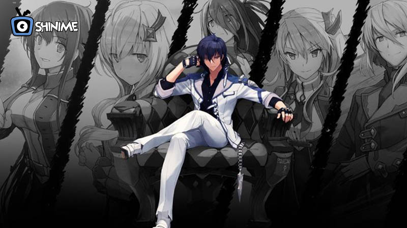 Anos Voldigoad on black throne with students behind, demon king in top 10 most powerful anime characters according to Japanese fan