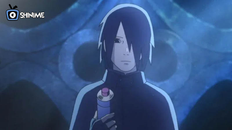 Sasuke holding scroll in dim light, Rinnegan user in top 10 most powerful anime characters in Naruto