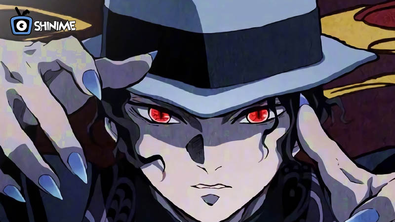 Muzan Kibutsuji with red eyes and black hat, Demon King and one of the most powerful anime characters of all time