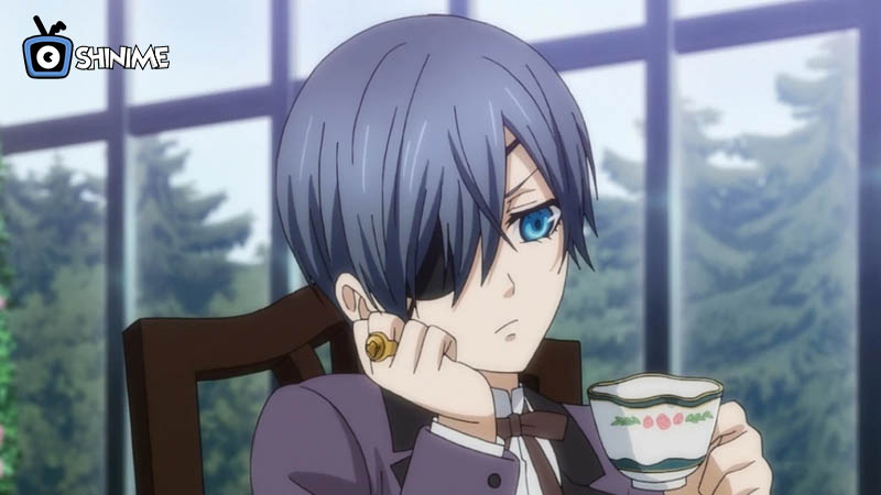 Ciel Phantomhive sipping tea, calmly planning as one of anime’s smartest young detectives