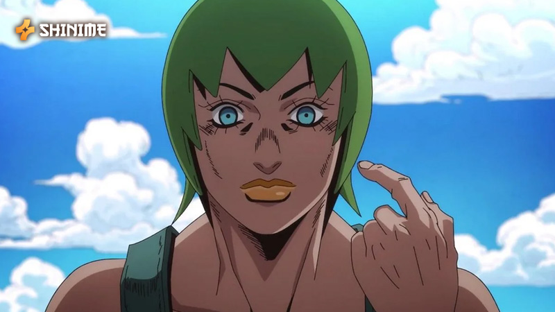 Jolyne Cujoh, the first female JoJo, uses her Stand Stone Free in Stone Ocean to battle Enrico Pucci.