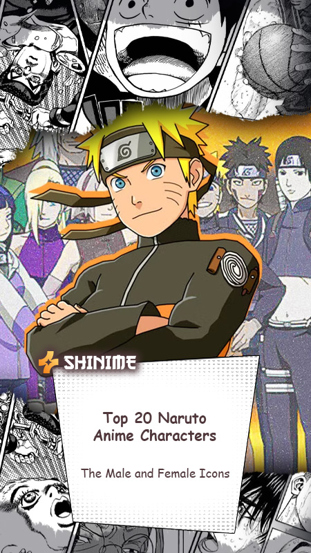 Top 20 Naruto characters ranked by popularity, influence, skills, and fan love, including Naruto and Tsunade.