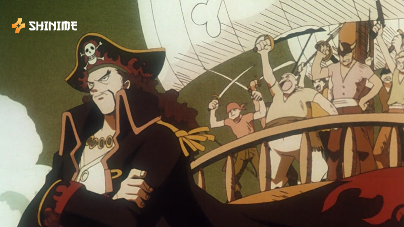 El Drago grinning menacingly with gold behind him in One Piece Movie 1