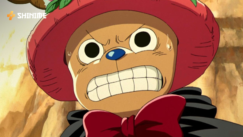 Chopper looking alert in reindeer form, ready to help in One Piece Movie 4