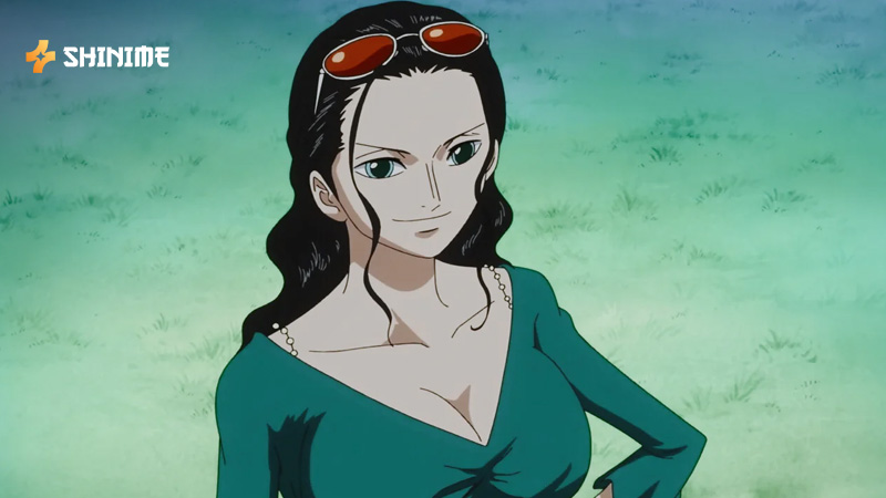 Robin summoning arms to examine ruins in One Piece Movie 5: The Cursed Holy Sword