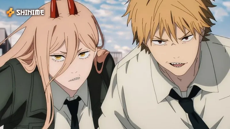 Chainsaw Man’s Denji and Power—devil hunters driven by desperation, blood pacts, and chaos.