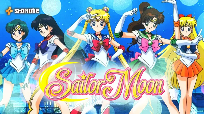 Usagi Tsukino in Sailor Moon, an iconic mahou shoujo anime, transforming with pastel aesthetics and celestial powers.