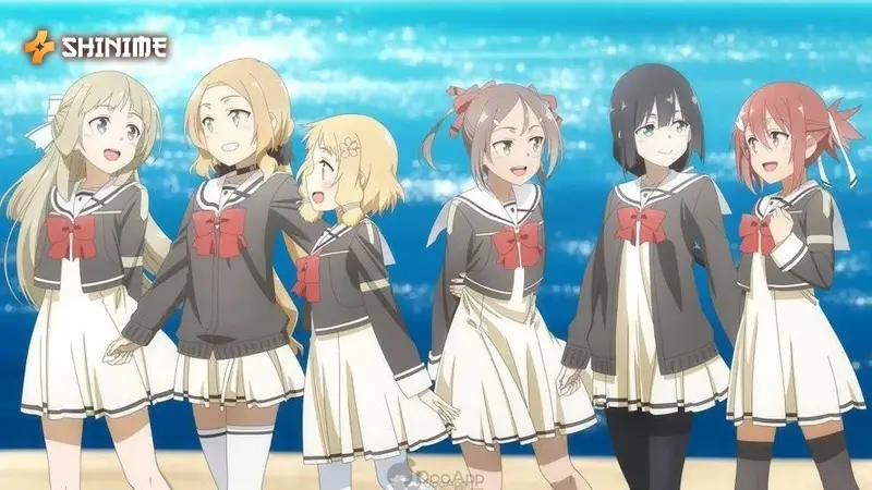 Yuki Yuna in Yuki Yuna Is a Hero, a mahou shoujo anime, fighting with dazzling powers and emotional depth.