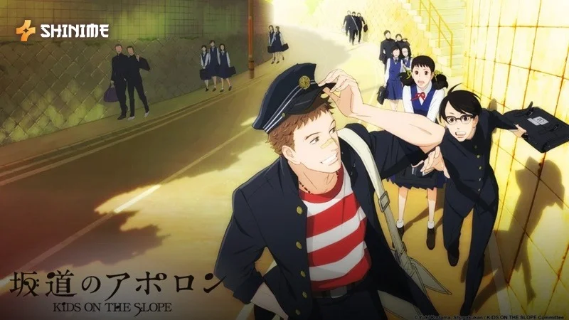 Kids on the Slope Kaoru and Sentaro sharing a jazz session in a 1960s music anime