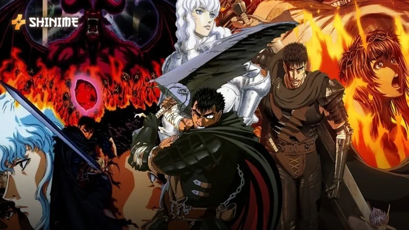 Berserk – Black Swordsman Guts battling Apostles and God Hand